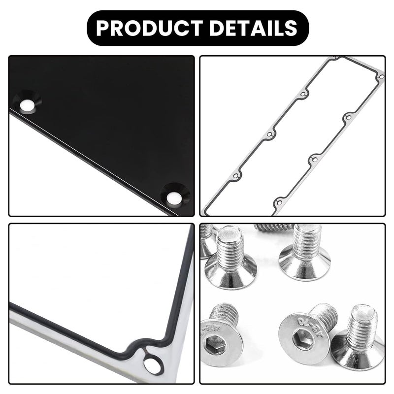 Endxedo LS Gen 3 Valley Pan Cover Plate with Gasket and Seals Low Profile - Aluminum Knock Sensor fit for LSX LS1 LM7 LR4 LQ4 LS6 L59 LQ9 LM4 L33 (Black) - Image 5